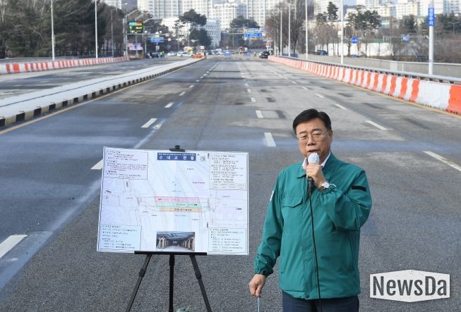 수내교 차로 통행 재개 현장 브리핑