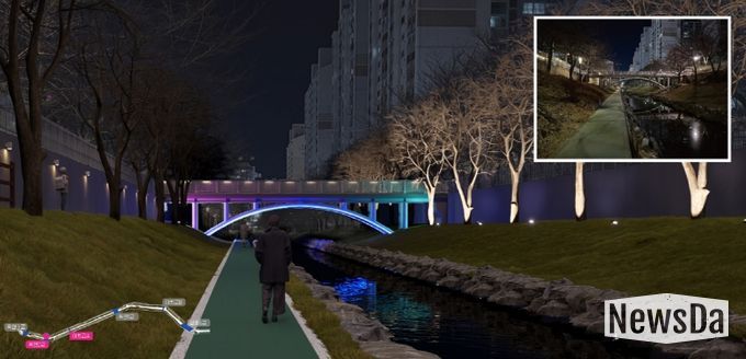 궁거랑 벚꽃에 빛을 더하다! ... 새로운 야간 볼거리 제공