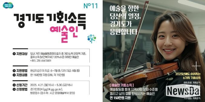 포천시, 오는 5월 30일까지 ‘경기도 예술인 기회소득’ 접수...1인당 연 150만 원 지원