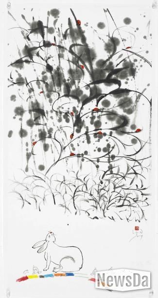 이근우_詩心, 35×68cm, 종이에 먹과 색, 2024