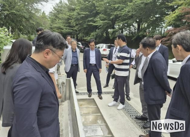 풍수해를 대비하기 위한 노·사 합동 재난 대응 점검 사진