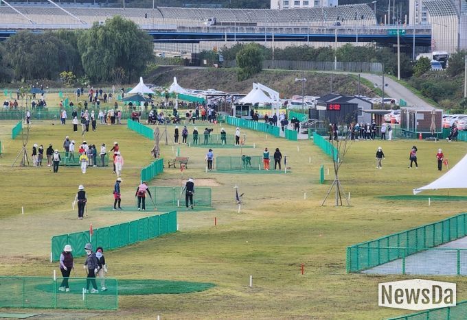 대구 북구 금호강 파크골프대회.