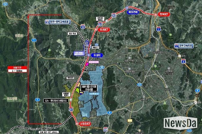 호남고속도로지선 확장 위치도