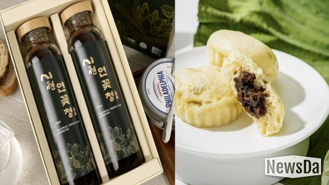 2025 시흥시 로컬-페어트레이드 제품개발(왼쪽이 연꽃청, 오른쪽이 연꽃빵)