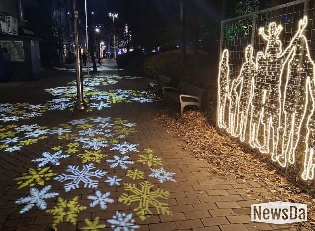 성남시 복정 어울림 빛축제 눈꽃 거리 조명 산책로