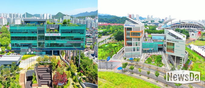 상록구청(왼쪽 사진), 단원구청(오른쪽 사진) 전경