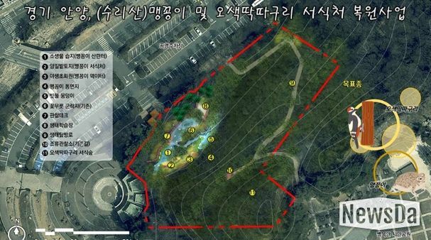 안양시, 병목안시민공원 맹꽁이・오색딱따구리 서식처 복원…국비 4.4억 확보