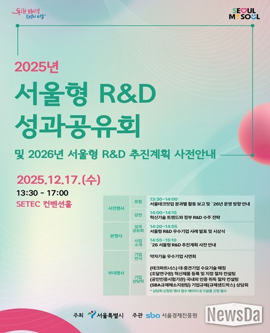 2025년 서울형 R&D 성과공유회 포스터