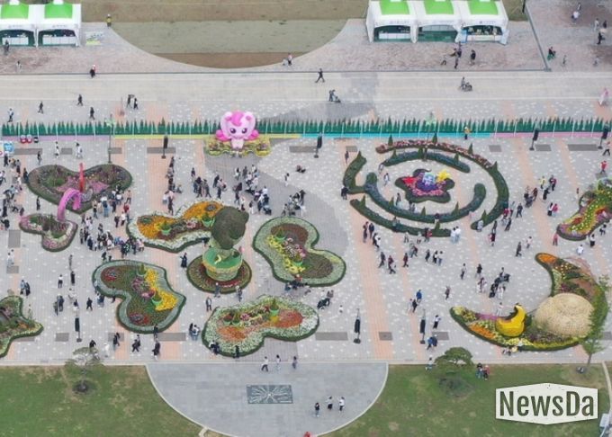 자연울타리가 설치돼 있는 2025고양국제꽃박람회