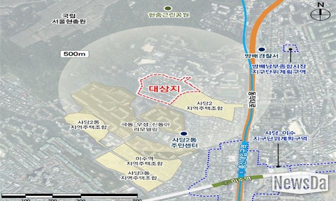 위치도 (동작구 사당2동 63-1번지 일대)