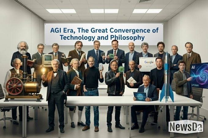 기술혁명가, 인문철학자의 가상 단체사진