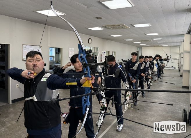 청주시청 양궁부, 국가대표팀과 동계강화 합동 전지훈련