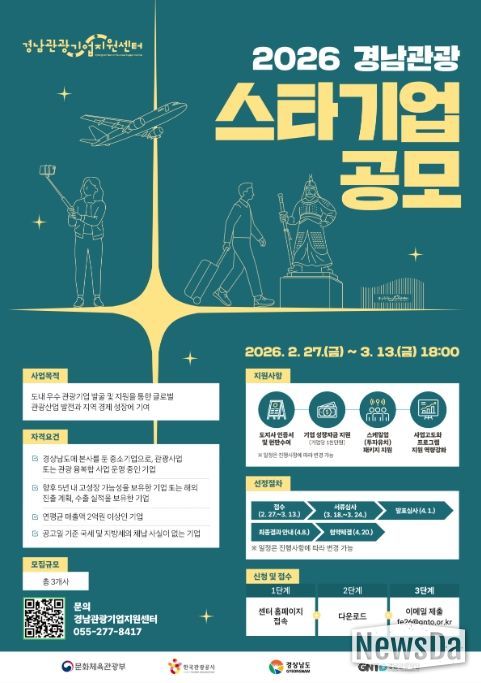 ‘2026년 경남 관광 스타기업’ 포스터