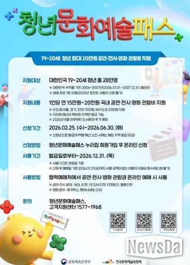 청년문화예술패스 사업 홍보 포스터