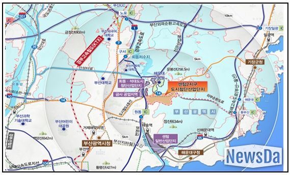 센텀2지구 도시첨단산업단지 위치도