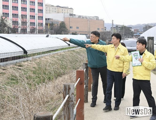 오쇠천 일원 불법 점용시설 현장점검 모습