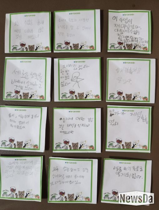 다솜초등학교 학생들이 남긴 교육 후기