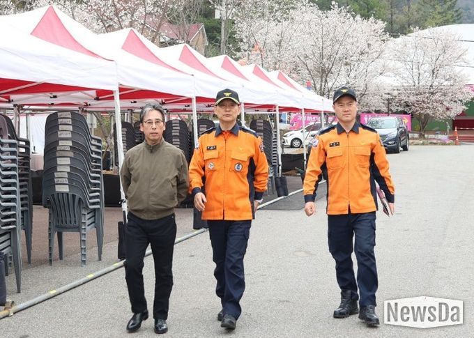가평소방서, 『에덴벚꽃길 벚꽃축제』 대비 현장안전지도 실시